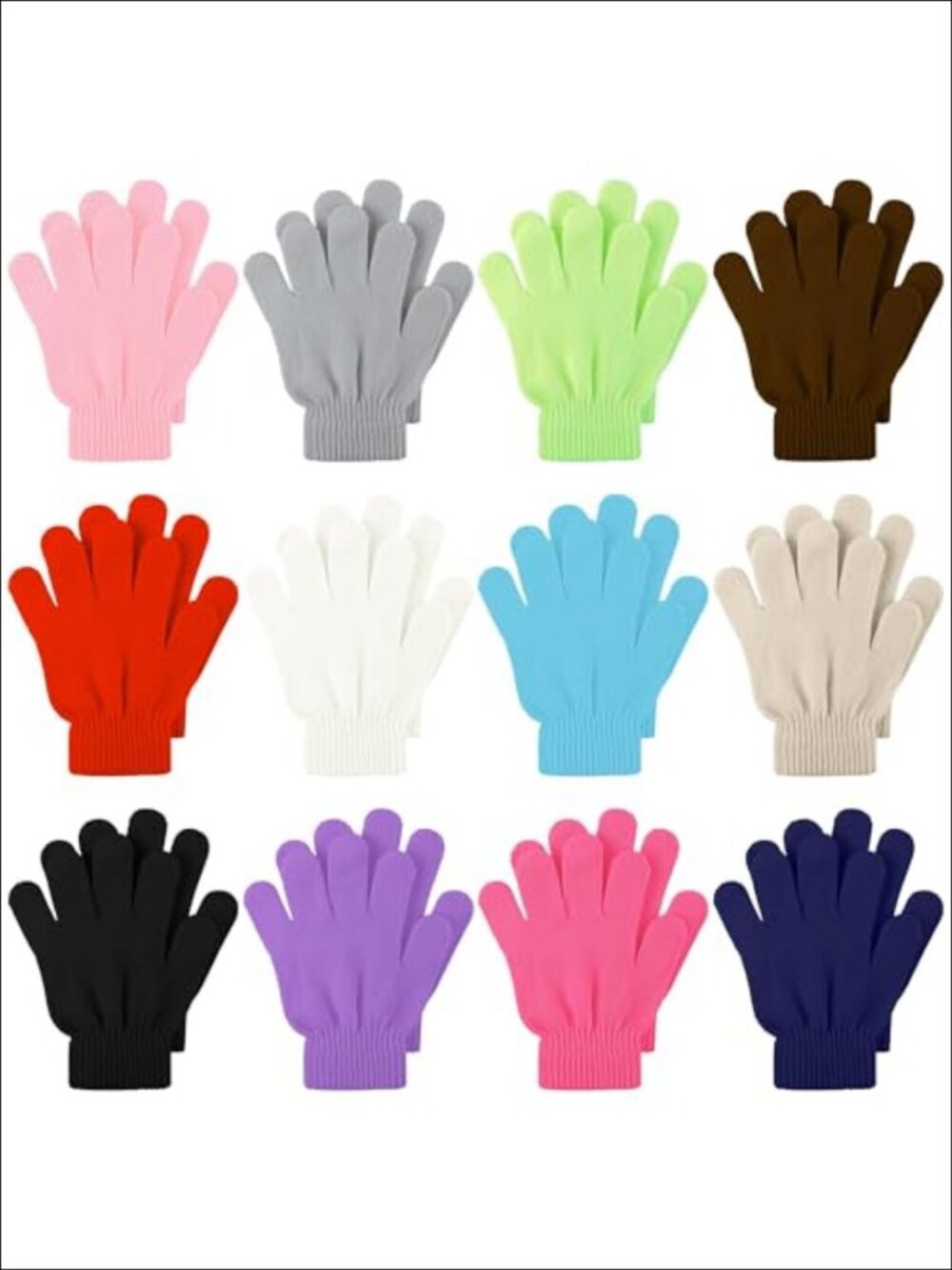 Kids Warm Knit Magic Gloves Stretchy Winter Mittens for Boys Girls